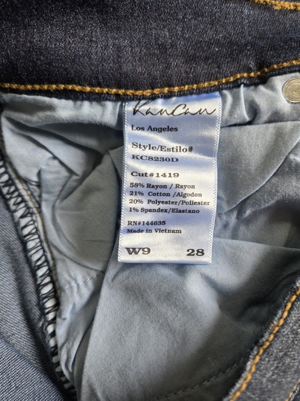 NWT- KanCan Estilo Dark Blue Mid-Rise Distressed Skinny Jean Women's Size 29 - Picture 9 of 9